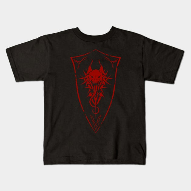 Demon Shield Logo Kids T-Shirt by chriskar